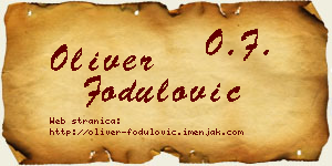Oliver Fodulović vizit kartica